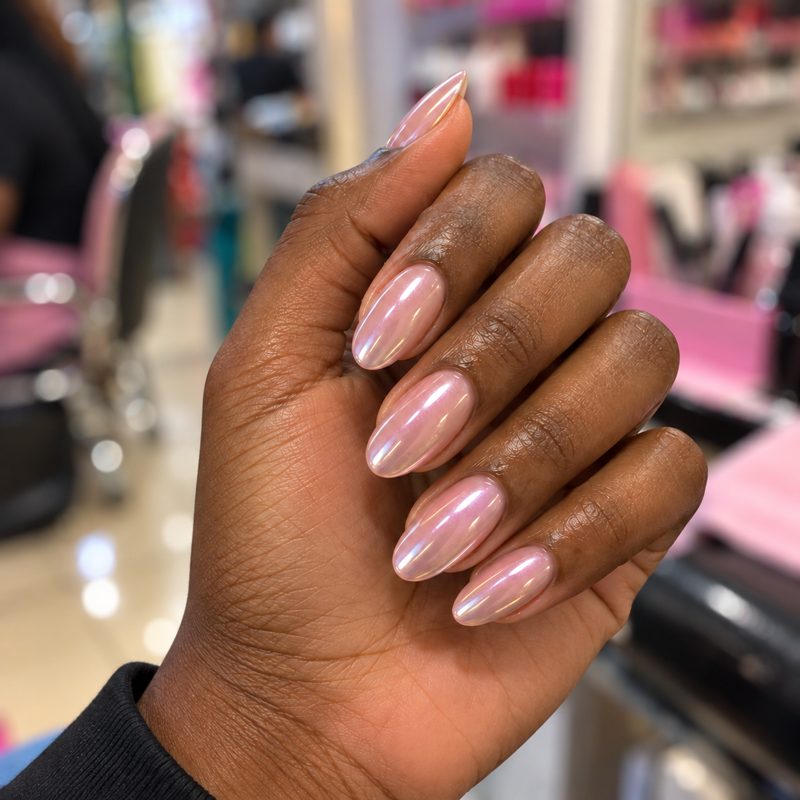 Glazed Chrome nail inspo